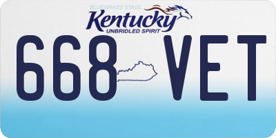 KY license plate 668VET