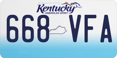 KY license plate 668VFA