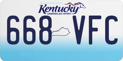 KY license plate 668VFC