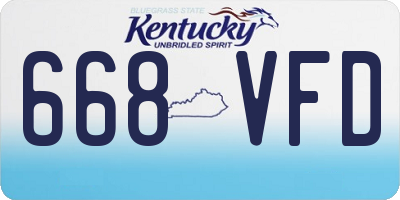KY license plate 668VFD