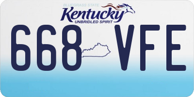 KY license plate 668VFE