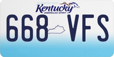 KY license plate 668VFS