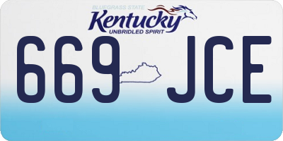 KY license plate 669JCE