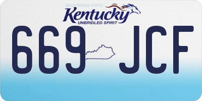 KY license plate 669JCF