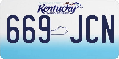 KY license plate 669JCN