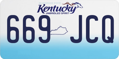 KY license plate 669JCQ