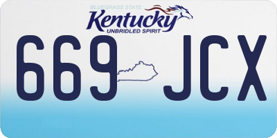 KY license plate 669JCX