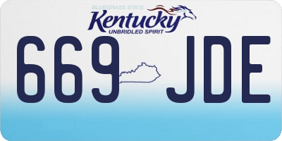 KY license plate 669JDE