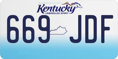 KY license plate 669JDF
