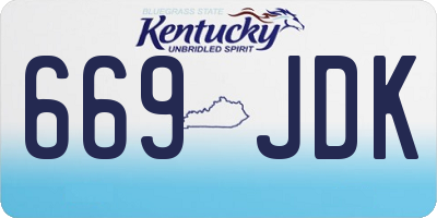 KY license plate 669JDK