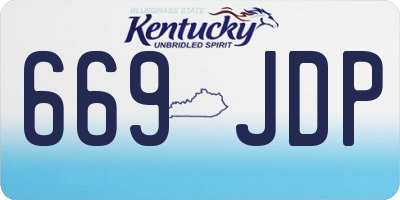 KY license plate 669JDP