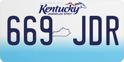 KY license plate 669JDR