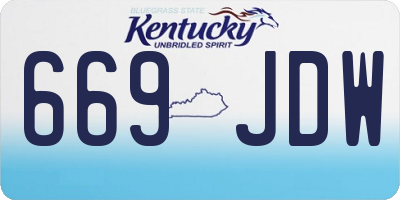 KY license plate 669JDW