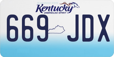 KY license plate 669JDX