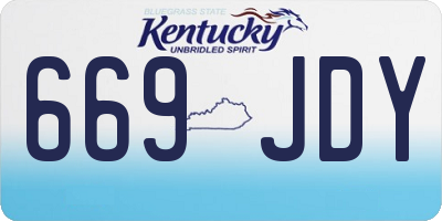KY license plate 669JDY