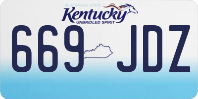KY license plate 669JDZ