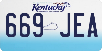 KY license plate 669JEA
