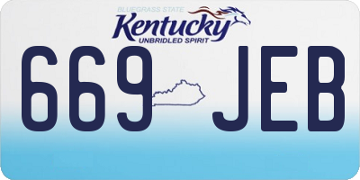 KY license plate 669JEB