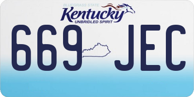 KY license plate 669JEC