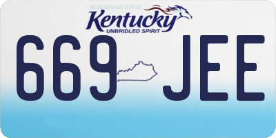 KY license plate 669JEE