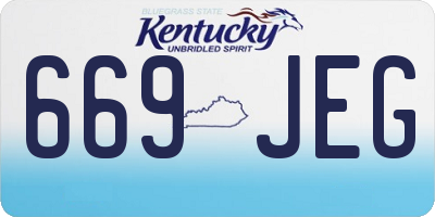 KY license plate 669JEG