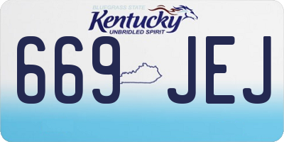 KY license plate 669JEJ