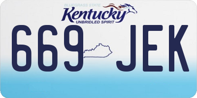 KY license plate 669JEK