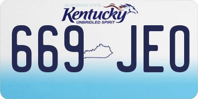 KY license plate 669JEO