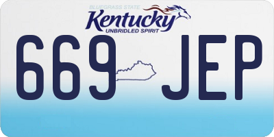 KY license plate 669JEP