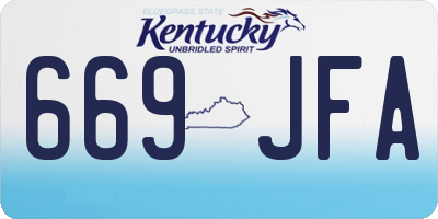 KY license plate 669JFA