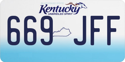 KY license plate 669JFF