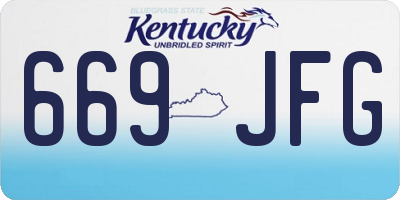 KY license plate 669JFG