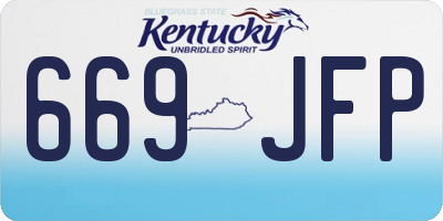 KY license plate 669JFP