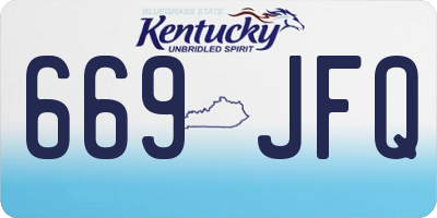 KY license plate 669JFQ