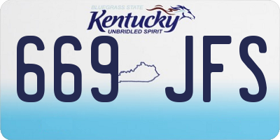 KY license plate 669JFS