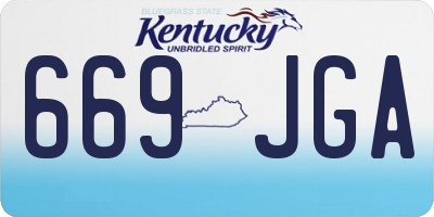KY license plate 669JGA