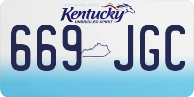 KY license plate 669JGC