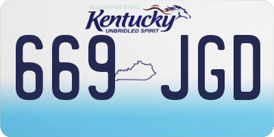 KY license plate 669JGD