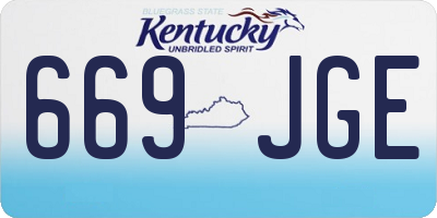 KY license plate 669JGE