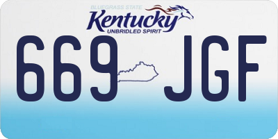 KY license plate 669JGF