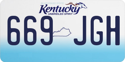 KY license plate 669JGH