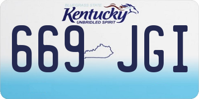 KY license plate 669JGI