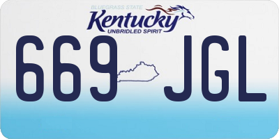 KY license plate 669JGL