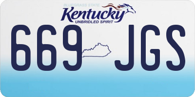 KY license plate 669JGS