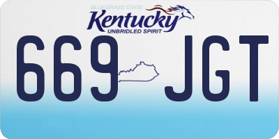 KY license plate 669JGT