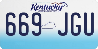 KY license plate 669JGU