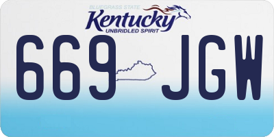 KY license plate 669JGW