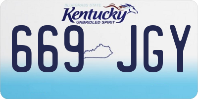 KY license plate 669JGY