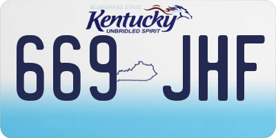 KY license plate 669JHF