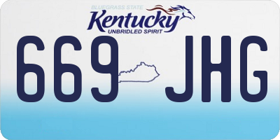 KY license plate 669JHG
